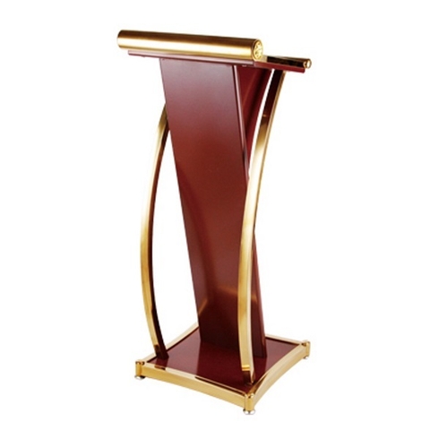 Mẫu bục phát biểu đẹp hiện đại inox vàng J62