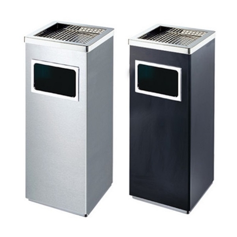 Thùng rác inox công nghiệp có gạt tàn thuốc A34-B