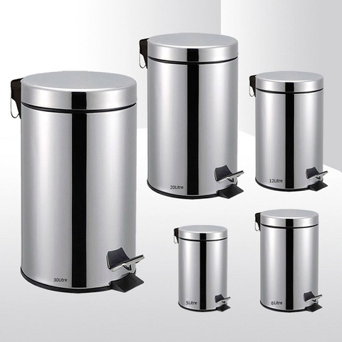Thùng rác inox đạp chân 5L, 8L, 12L, 20L, 30L - THẾ GIỚI THÙNG RÁC