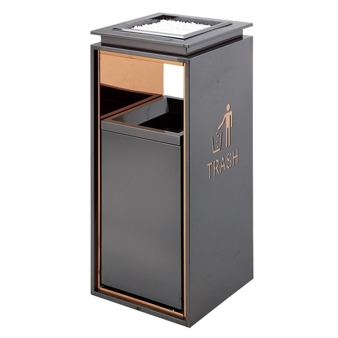 Thùng rác inox sảnh đẹp sang trọng, phủ Nano chống bám vân tay A8