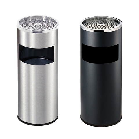 Thùng rác inox tròn có gạt tàn thuốc A35-A