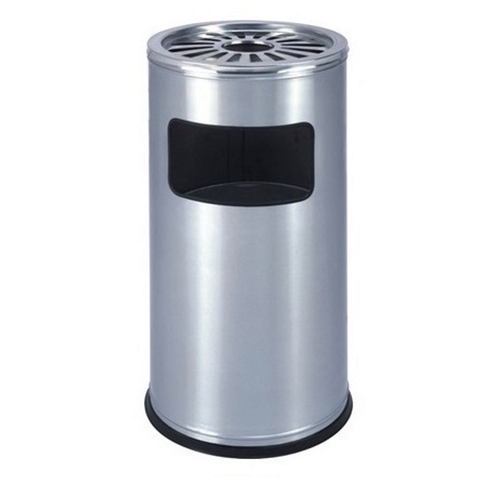 Thùng rác inox tròn có gạt tàn thuốc A35-Y