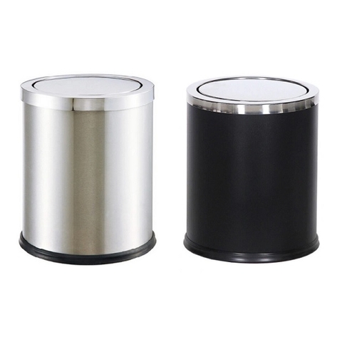 Thùng rác inox tròn nắp bập bênh A36-H