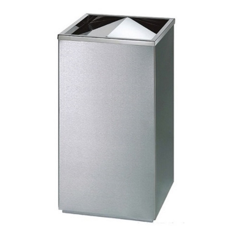Thùng rác inox vuông nắp bập bênh A34-G