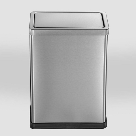 Thùng rác inox vuông nắp bập bênh văn phòng A36-F