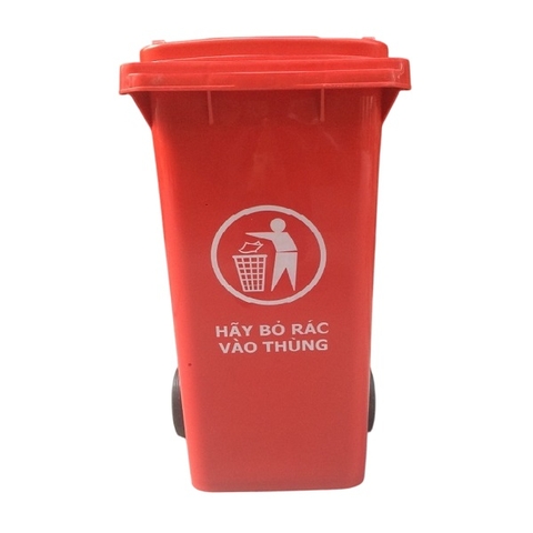 Thùng rác nhựa 120L màu đỏ Red