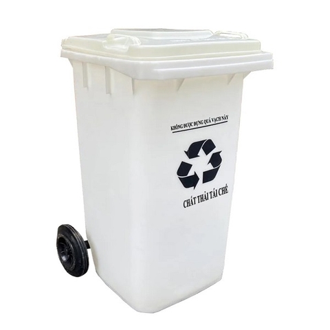 Thùng rác nhựa y tế 120L màu trắng