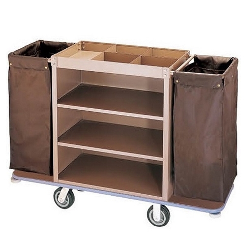 Xe đẩy dọn phòng khách sạn 2 túi vải E23-C