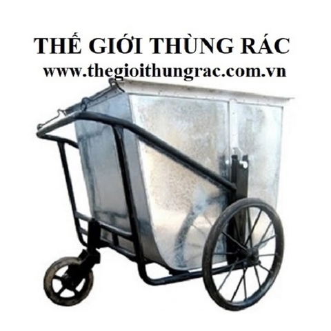 Xe Gom Rác Đẩy Tay 500 lít, tôn dày 1 ly - THẾ GIỚI THÙNG RÁC