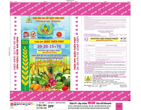 Phân NPK QUÂN THIÊN PHÁT 20-20-15+TE