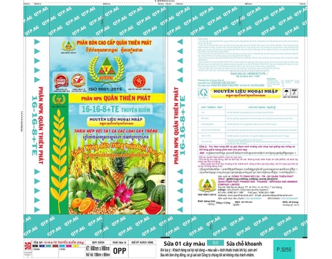 Phân NPK QUÂN THIÊN PHÁT 16-16-8+TE THUYỀN BUỒM