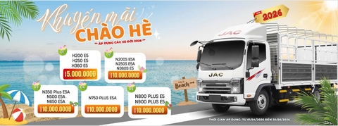 TIN KHUYẾN MÃI: CHỚP CƠ HỘI VÀNG - NHÀ MÁY JAC TẶNG NGAY 10 TRIỆU ĐỒNG KHI MUA XE TẢI