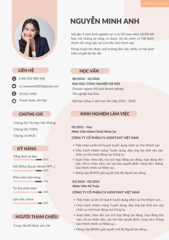 CVA008 - Mẫu CV Xin Việc