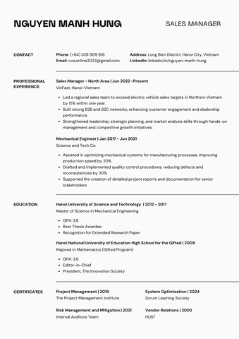CVA012 - Mẫu CV Xin Việc