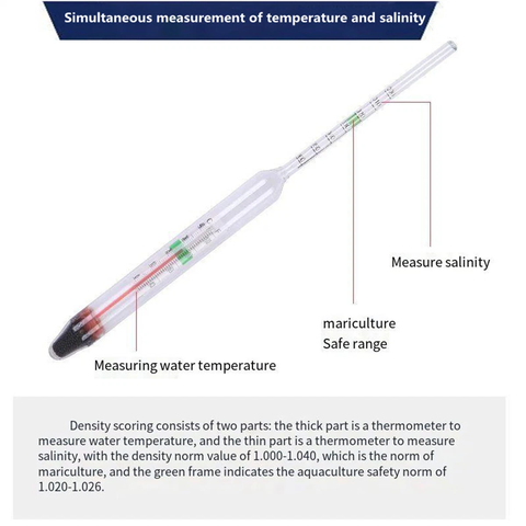 Thủy Trọng Kế Đo Độ Mặn Chính Xác Cho Bể Cá Biển San Hô – WaveReef Glass Float Hydrometer