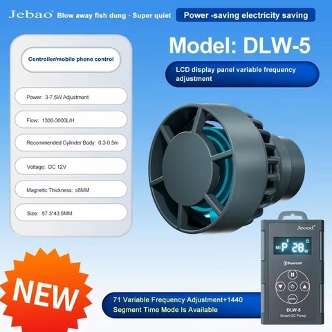 Jebao Jecod DLW-5 | Máy Tạo Sóng Siêu Êm Cho Bể Cá Biển, San Hô