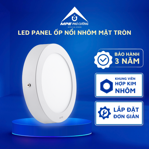 SRPL-12/3C - Đèn led panel tròn nổi 12W 3 màu