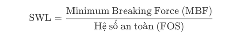 Công thức tính tải trọng cáp thép chuẩn