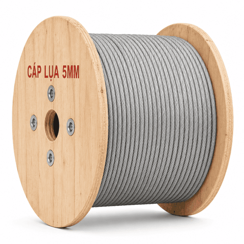 Cáp Thép Lụa 5mm (5 Ly / D5 ) Mạ Kẽm Giá Tốt, Sẵn Tại Kho