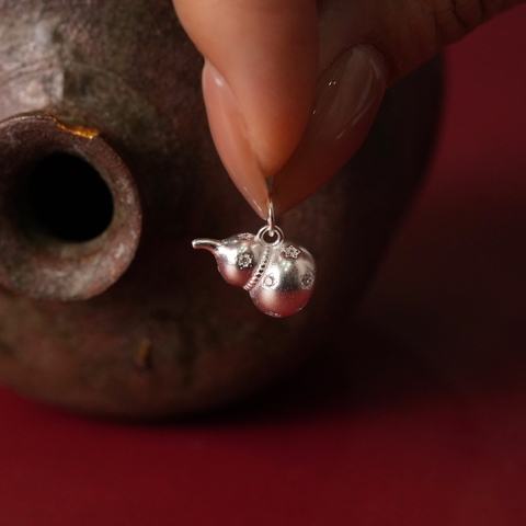 Charm bạc hồ lô hoạ tiết ngôi sao
