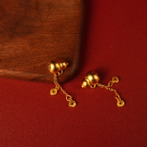 Charm bạc hồ lô mạ vàng
