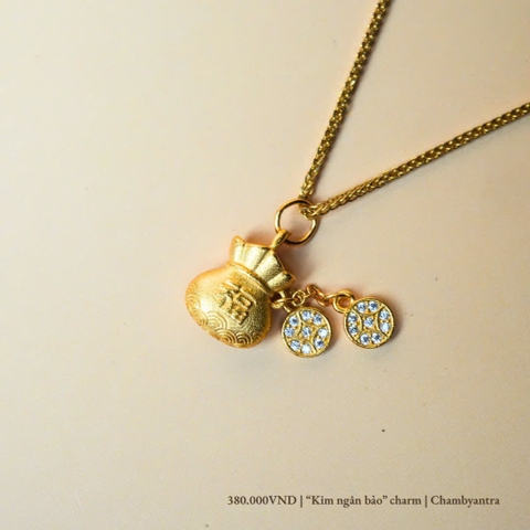 Charm túi tiền bạc mạ vàng