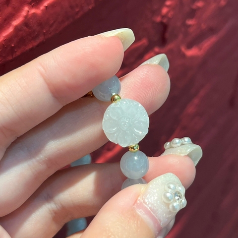 Charm hoa ngọc Jadeite A