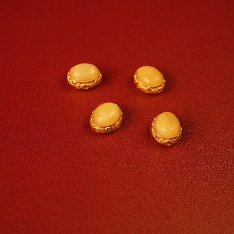 Charm bạc mạ vàng x Hổ phách