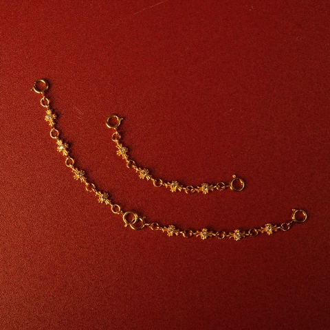 Charm dây bạc mạ vàng