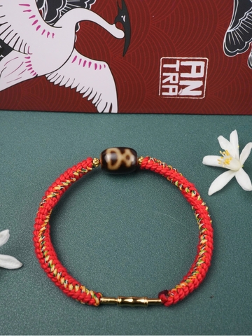 Mẫu vòng tay tết tròn dây cáp, khoá đồng( không tính Dzi)