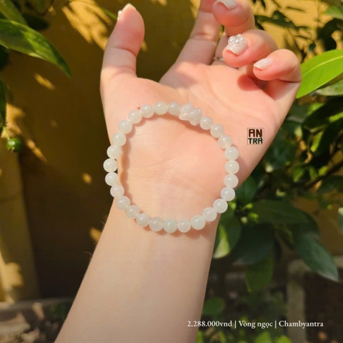 Vòng ngọc Jadeite A chất nếp( không charm cún)