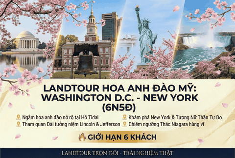 LANDTOUR HOA ANH ĐÀO BỜ ĐÔNG MỸ 5N4Đ