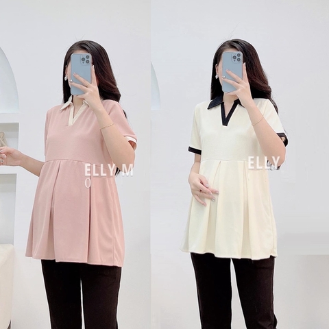 Áo bầu cotton mùa hè, dáng sơ mi lịch sự, thấm hút mồ hôi