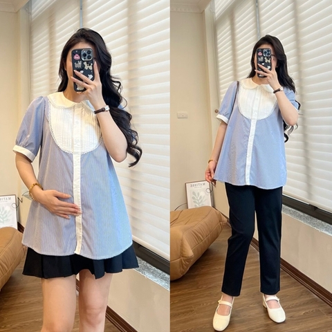 Áo bầu công sở, kiểu dáng thời trang, vải mềm mát, đủ size cho mẹ bầu