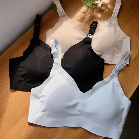 Áo lót bầu bra không gọng, mẹ mặc sau sinh thoải mái, vải su non mềm mịn, đủ size cho mẹ bầu