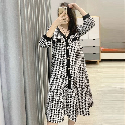 Váy bầu thiết kế công sở, kẻ caro cực xinh và sang chảnh trẻ trung