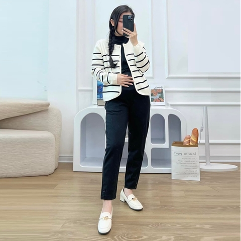 Quần baggy bầu công sở, chất vải umi co giãn thoải mái cho mẹ bầu