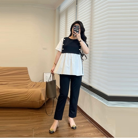 Quần bầu baggy, quần bầu công sở, vải mềm nhẹ thoải mái cho mẹ bầu