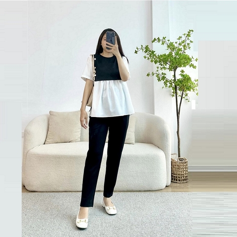 Quần bầu baggy, quần bầu công sở, vải mềm nhẹ thoải mái cho mẹ bầu