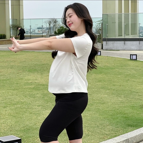 Quần lửng bầu, quần bầu lửng legging - Chất umi cotton mềm đẹp co dãn 4 chiều - đủ size đến 90kg thoải mái cho mẹ bầu