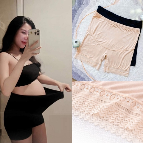 Quần mặc trong váy cho bà bầu từ 45-73kg, vải cotton mềm mịn, co giãn thoải mái cho mẹ bầu