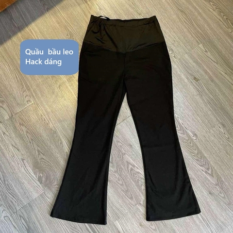 Quần bầu ống loe công sở, phong cách Hàn trẻ trung, vải Cotton umi co giãn 4 chiều thoải mái cho mẹ bầu
