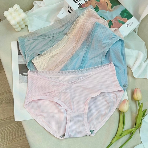 Quần lót bà bầu cạp chéo, vải lụa su đúc thông hơi rất thoải mái cho mẹ bầu