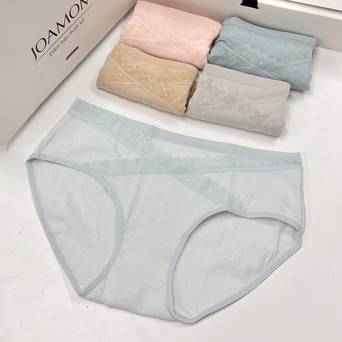 Quần lót bầu cotton mềm mịn, mát nhẹ, cạp chéo đáp ren