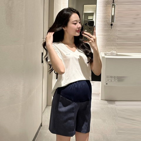 Quần sooc bầu, quần bầu đùi, chất vải ruby nhẹ, thoáng mát, không hít da giúp mẹ bầu thoải mái