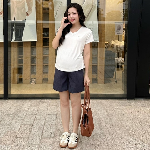 Quần sooc bầu, quần bầu đùi, chất vải ruby nhẹ, thoáng mát, không hít da giúp mẹ bầu thoải mái