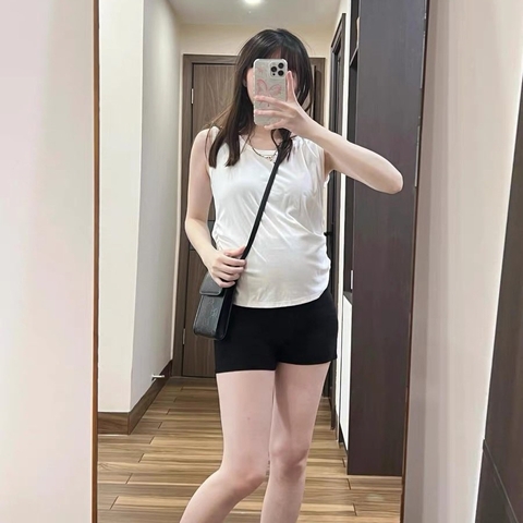 Quần sooc bầu, quần bầu đùi cạp chéo, vải umi co giãn mềm, thoải mái cho mẹ bầu