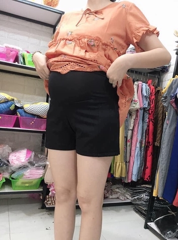 Quần short bầu, quần bầu ngắn, chất cotton umi giúp mẹ bầu thoải mái