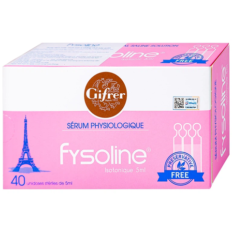 Nước muối sinh lý Gifrer Physiologique Pháp màu Hồng (40 ống x 5ml) 0m+