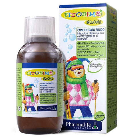 Siro Fitobimbi Broncamil hỗ trợ làm mát họng, dịu họng, thông thoáng đường hô hấp 200ml (cho bé 6 tháng - 12 tuổi)